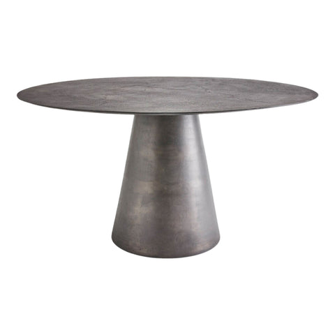 table ronde en aluminium noir laqué