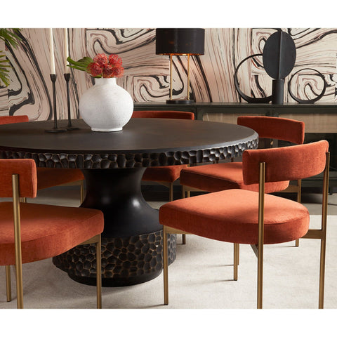 Table ronde noir bronze 59 po | Kasos